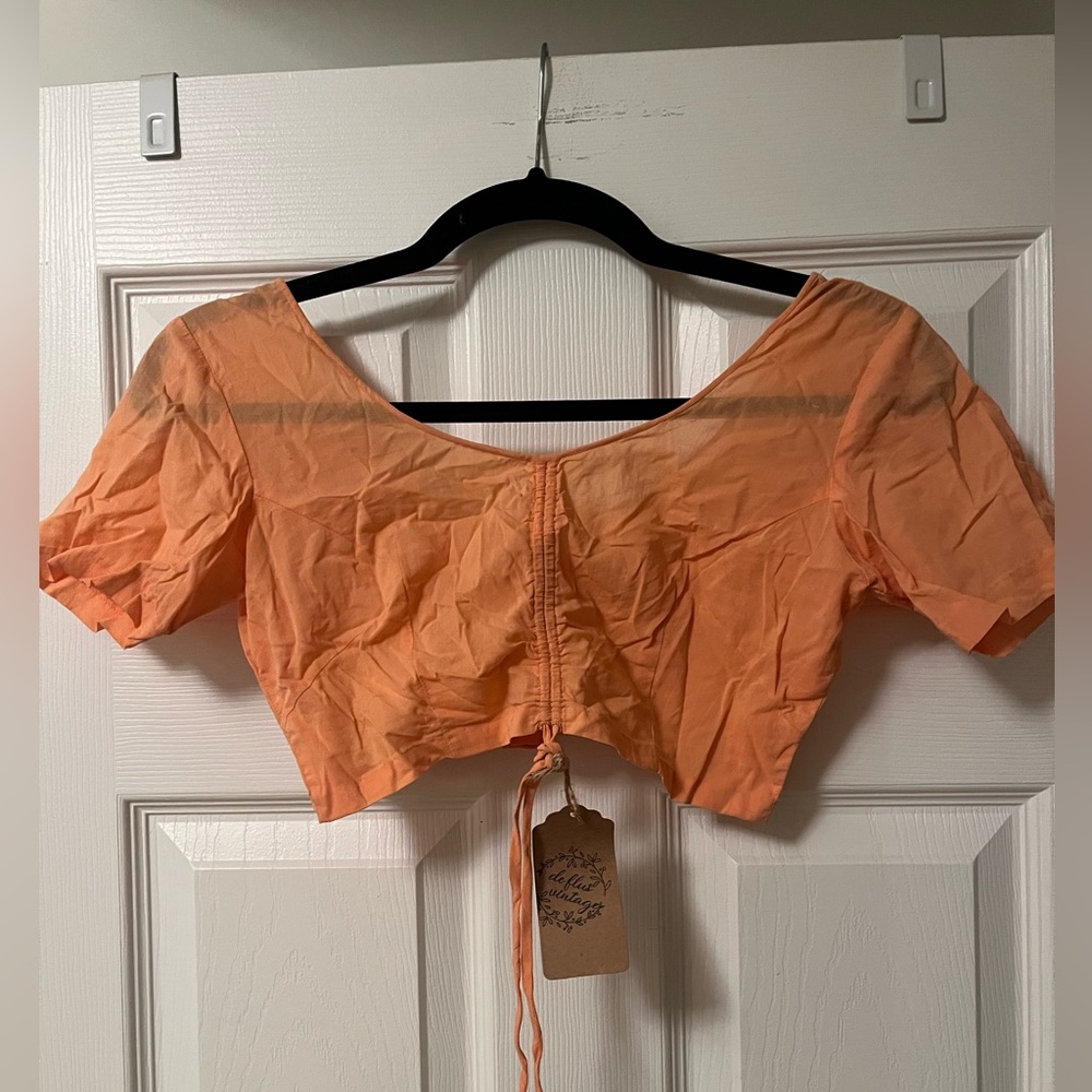 Vintage peach crop top, sz S